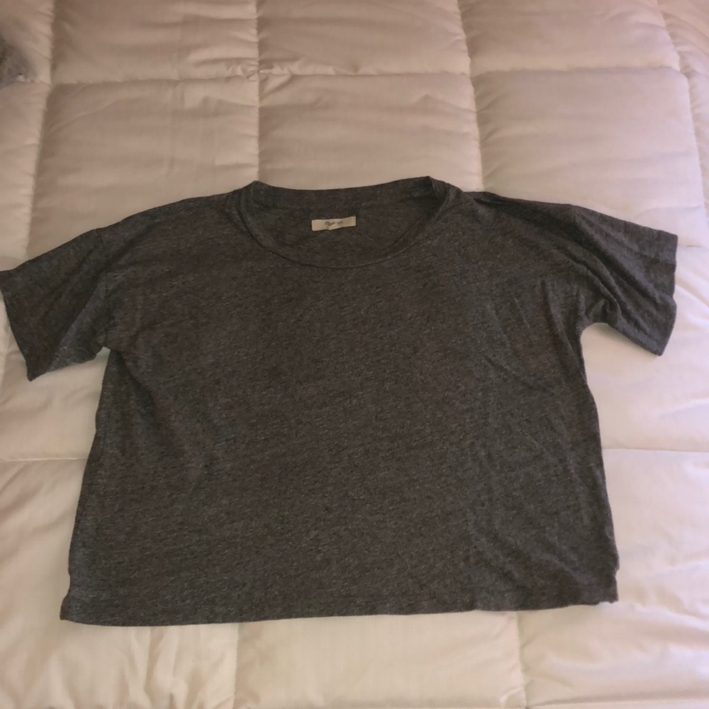 Grey T-Shirt Crop Top
